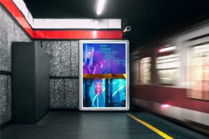 Portrait advertisement in the subway_Affiche Film,Blad Runne